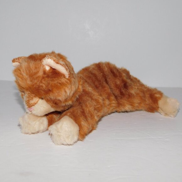 Russ Berrie Sweet Pea 9" Plush Stuffed orange Tabby Cat Kitten Laying - Picture 2 of 7